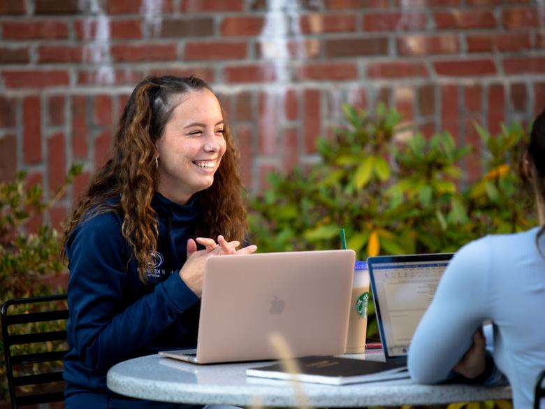 Student using computer