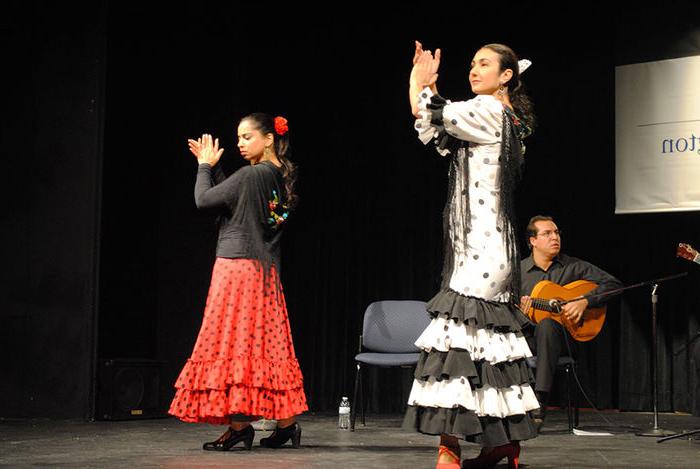 Two Flamenco dancers on stage